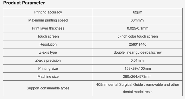 D160 Digital DLP Dental Resin 3D Printer JSL3D